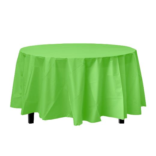 Main image of Lime Green Round plastic table cover (Case of 48)