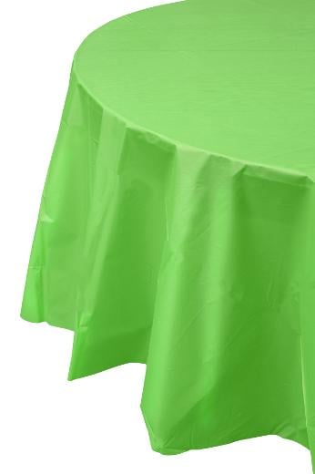 Round Lime Green Table Cover, Green Round Tablecloth Plastic