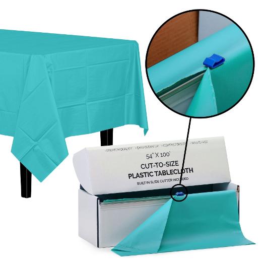 Alternate image of 54 In. X 100 Ft. Select A Size Table Cover-Aqua