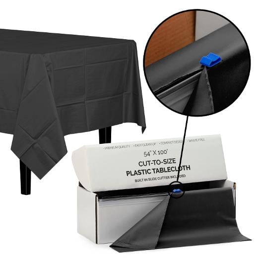 Alternate image of 54 In. X 100 Ft. Select A Size Table Cover-Black