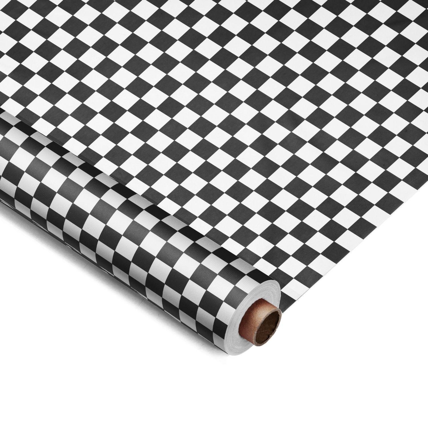 40 In. X 300' Black/White Checkered Table Roll