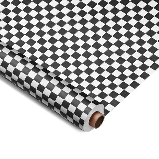 Main image of 40 In. X 300' Black/White Checkered Table Roll