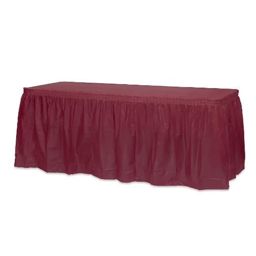 Main image of Burgundy Plastic Table Skirt