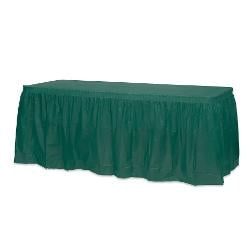 Dark Green Plastic Table Skirt