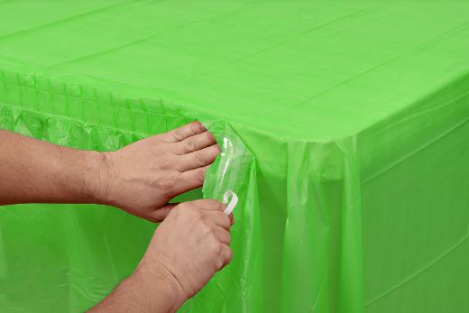 Alternate image of Lime Green Plastic Table Skirt