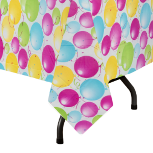Alternate image of 54in. x 108in. Printed Plastic Table cover Birthday - 48 ct.