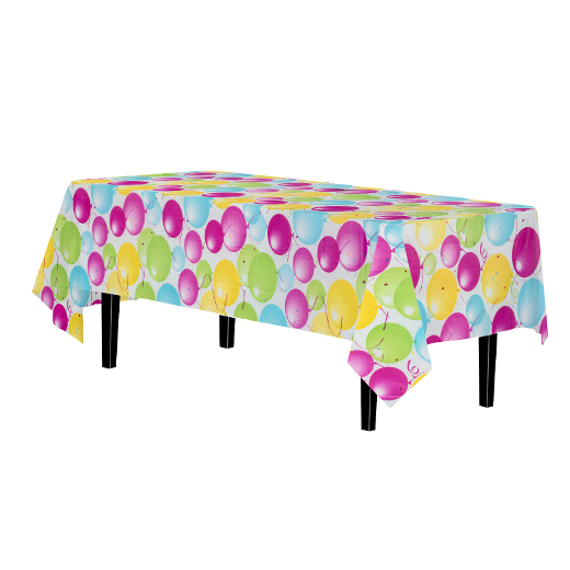 Main image of 54in. x 108in. Printed Plastic Table cover Birthday - 48 ct.