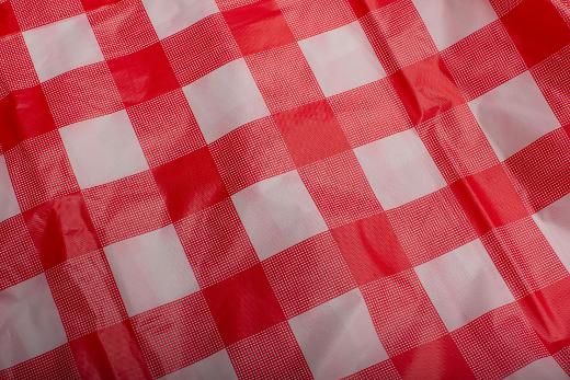 Alternate image of Red gingham plastic table cover