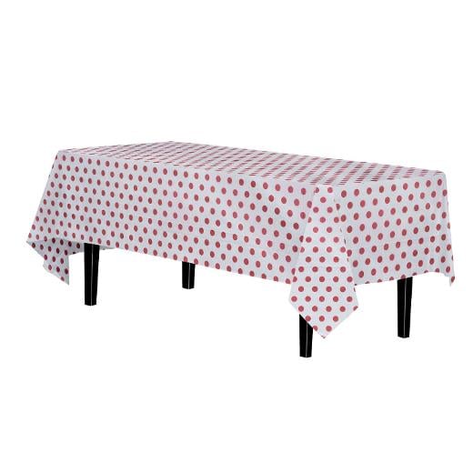 Main image of Red Polka Dot Plastic Table Cover