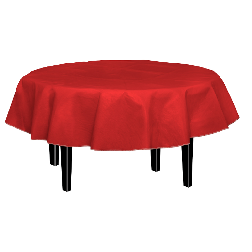 Main image of Red Flannel Backed Table Cover 70 in. Round