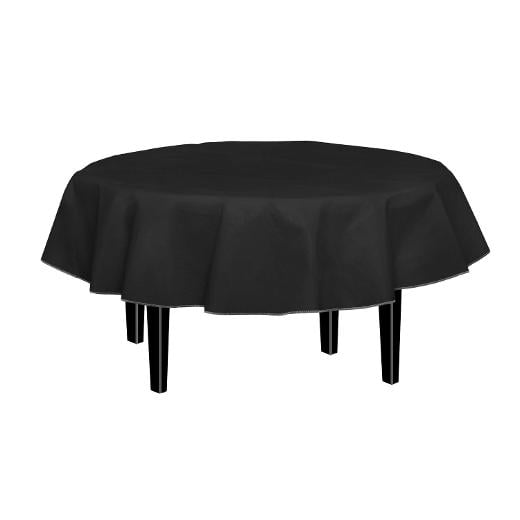 Main image of Black Flannel Backed Table Cover 70 in. Round