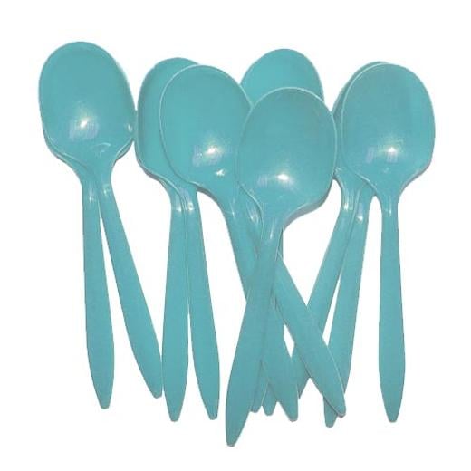 Light Blue Plastic Spoons (48)