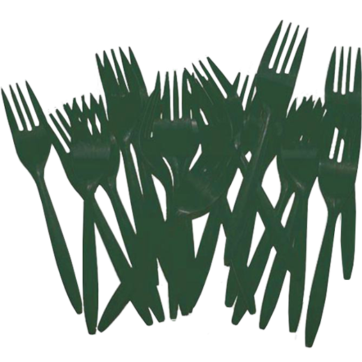 Main image of Dark Green Plastic Forks - 48 Ct.