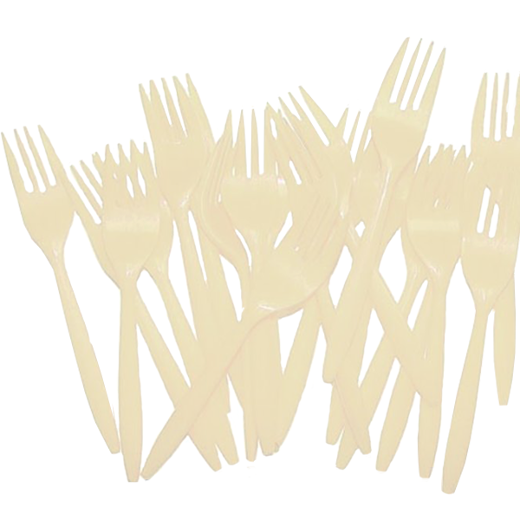 Ivory Plastic Forks - 48 Ct.