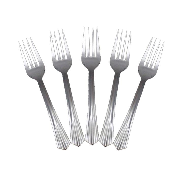 Exquisite Silver Plastic Forks (20)