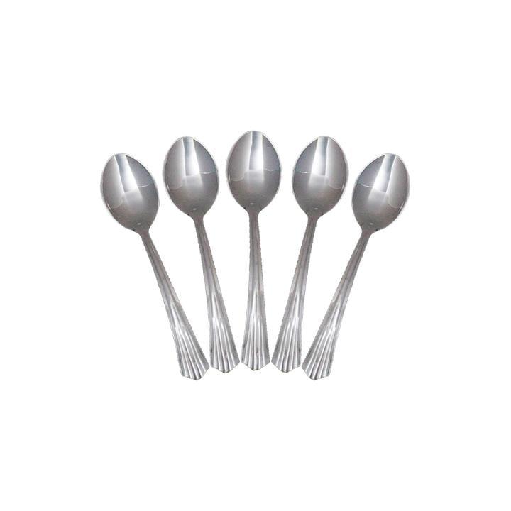 Exquisite Silver Plastic Tea Spoons - 20 Ct.