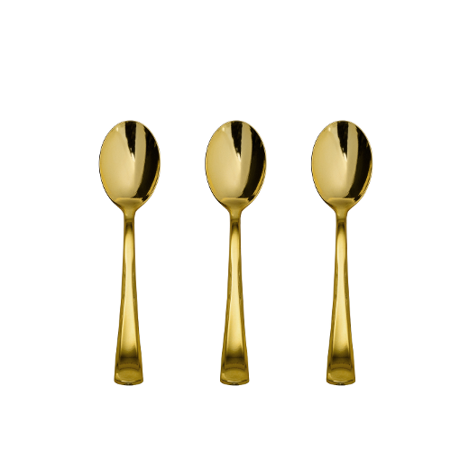 Main image of Exquisite Classic Gold Plastic Tea Spoons - 20 Ct.