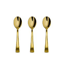 Exquisite Classic Gold Plastic Tea Spoons - 20 Ct.