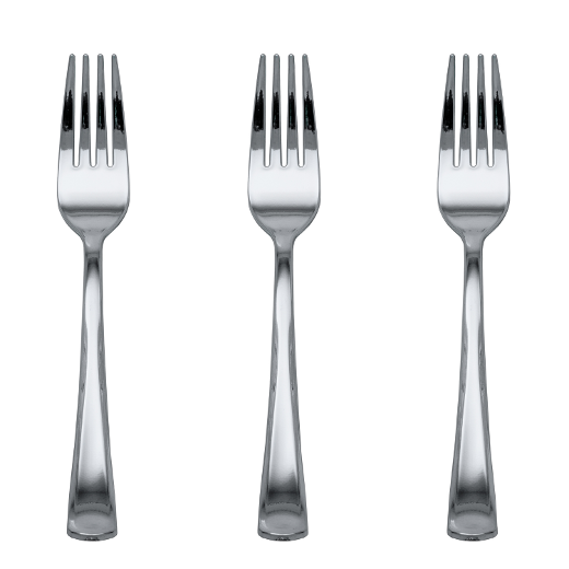 Main image of Exquisite Classic Silver Plastic Forks - 20 Ct.