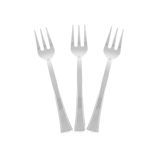 Alternate image of Exquisite Classic Silver Plastic Tasting Forks - 48 Ct.