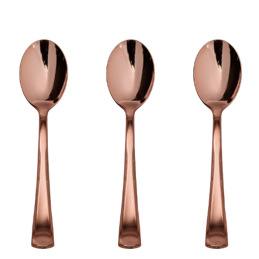 Main image of Exquisite Classic Rose Gold Plastic Spoons - 20 Ct.