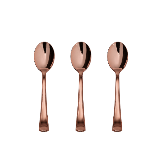 Main image of Exquisite Classic Rose Gold Plastic Tea Spoons - 20 Ct.