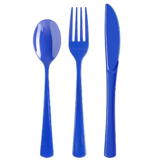 Dark Blue Cutlery Combo Pack - 24 Ct.