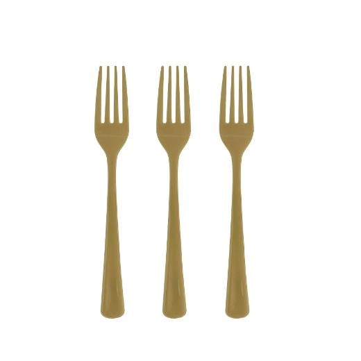 Main image of Heavy Duty Gold Plastic Forks - 50 Ct.