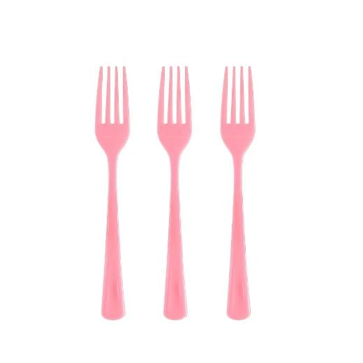 Heavy Duty Pink Plastic Forks - 50 Ct.