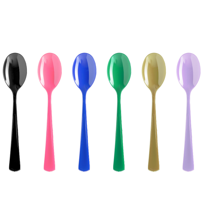 Picnics Home Party 100 Clear Tea Spoons or Outdoor Events, Plastimade Disposable Heavy Duty Plastic Cutlery,Great for Every Day Use Office 