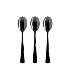 Heavy Duty Black Plastic Spoons - 50 Ct.