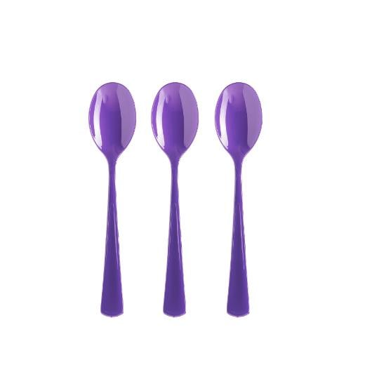 Heavy Duty Purple Plastic Spoons - 50 Ct.