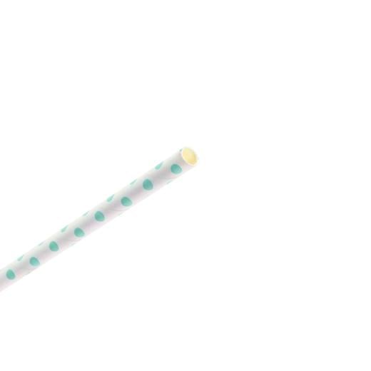Alternate image of Small Mint Polka Dot Paper Straws - 25 Ct.