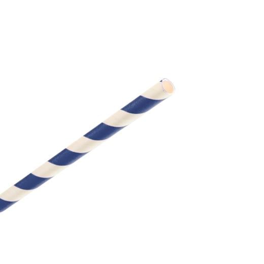 Alternate image of Navy Blue Striped Paper Straws - 25 Ct.