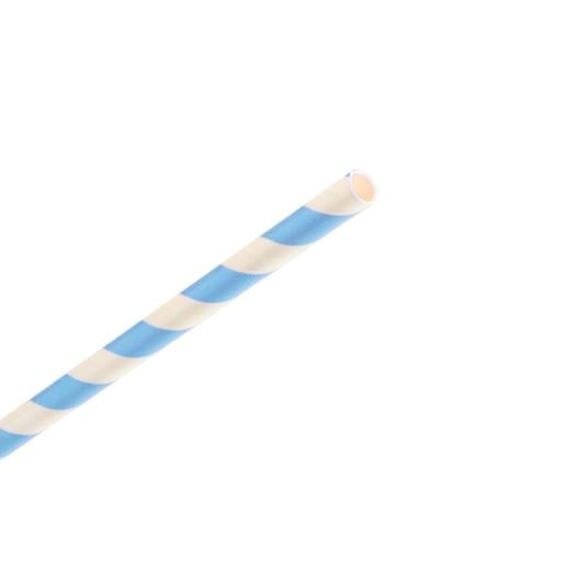 Alternate image of Light Blue Striped Paper Straws - 25 Ct.