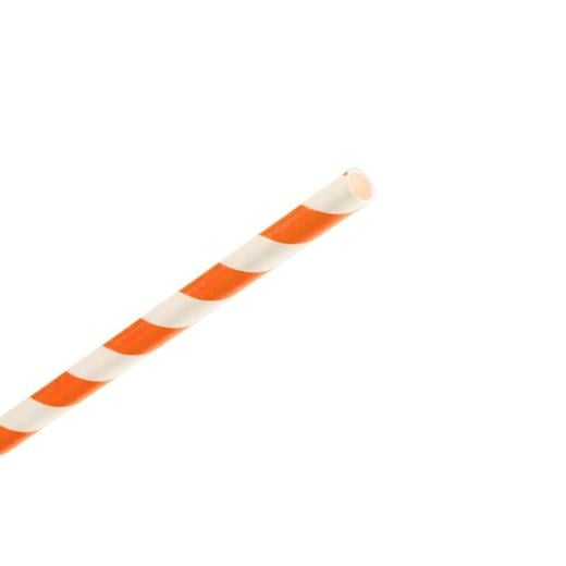 Alternate image of Orange Striped Paper Straws - 25 Ct.