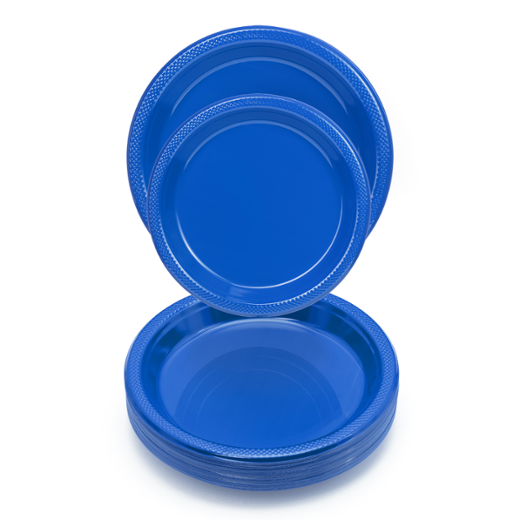 Alternate image of 7 In. Dark Blue Plastic Plates - 8 Ct.