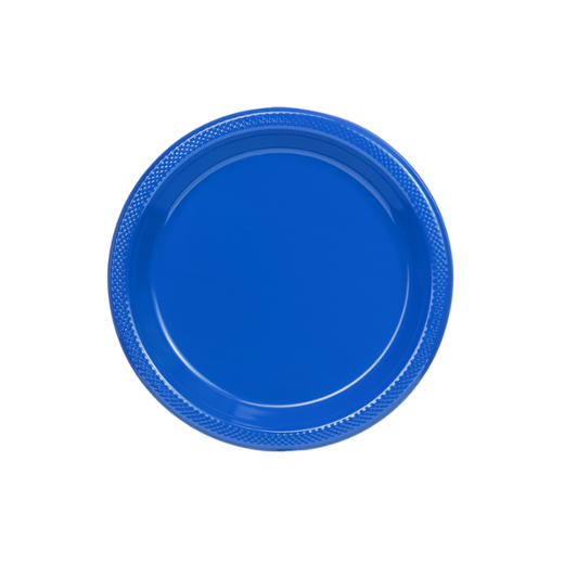 Main image of 7 In. Dark Blue Plastic Plates - 8 Ct.