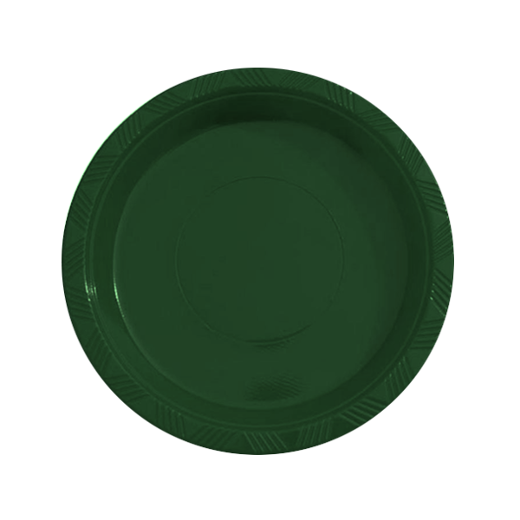 Main image of 7 In. Dark Green Plastic Plates - 8 Ct.