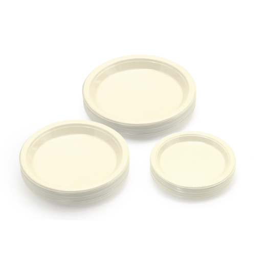 Alternate image of 7 In. Ivory Plastic Plates - 8 Ct.