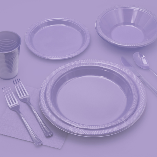 Alternate image of 7 In. Lavender Plastic Plates - 8 Ct.