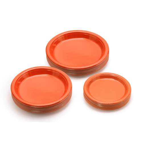 Alternate image of 7in. Orange plastic plates (8)