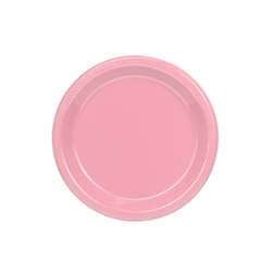 7 In. Pink Plastic Plates - 8 Ct.