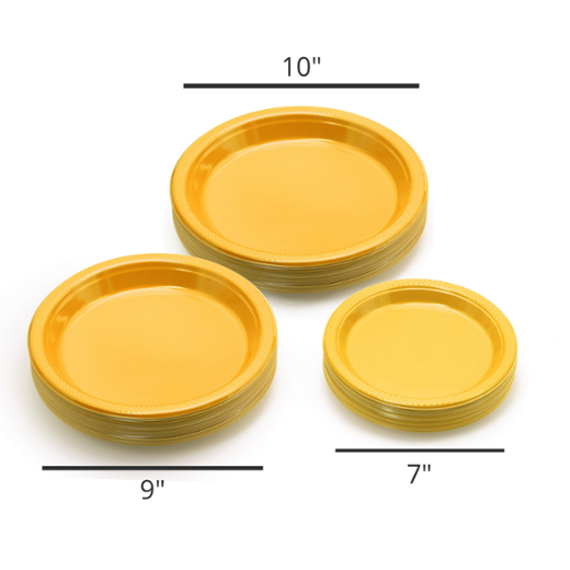 Alternate image of 7 In. Yellow Plastic Plates - 8 Ct.