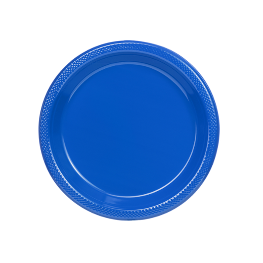 Main image of 9 In. Dark Blue Plastic Plates - 8 Ct.