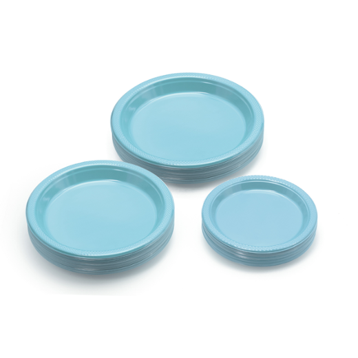 Alternate image of 9 In. Light Blue Plastic Plates - 8 Ct.