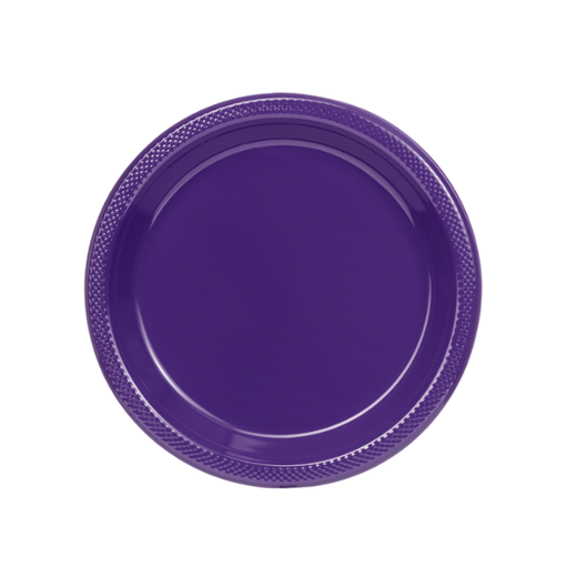 9 In. Purple Plastic Plates - 8 Ct.