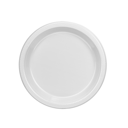 Main image of 9 In. White Plastic Plates - 8 Ct.
