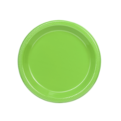 9 In. Lime Green Plastic Plates - 8 Ct.