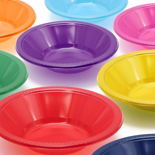 Alternate image of 12 Oz. Pink Plastic Bowls - 8 Ct.